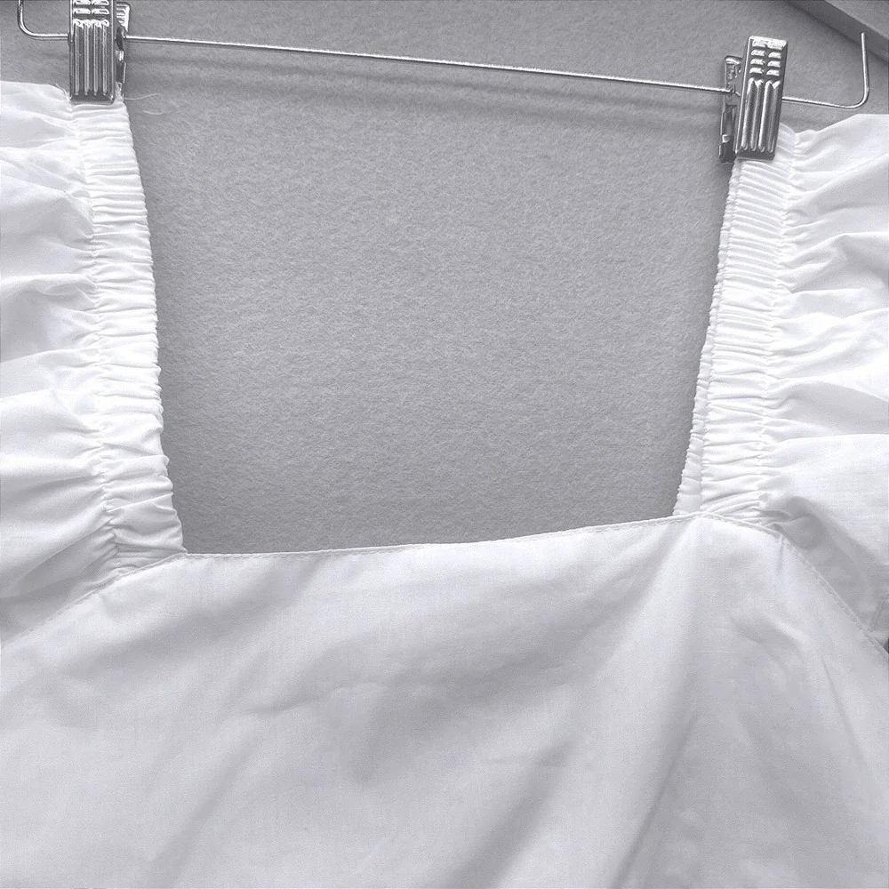 Who's That Girl White Ruffle Strap Peplum Top Women Large Tie Back Girly Summer - Picture 3 of 7